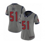 Women's Houston Texans #51 Dylan Cole Limited Gray Inverted Legend Football Jersey