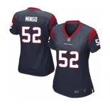 Women's Houston Texans #52 Barkevious Mingo Game Navy Blue Team Color Football Jersey