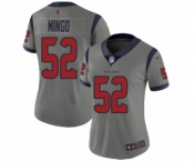 Women's Houston Texans #52 Barkevious Mingo Limited Gray Inverted Legend Football Jersey