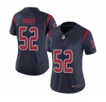 Women's Houston Texans #52 Barkevious Mingo Limited Navy Blue Rush Vapor Untouchable Football Jersey