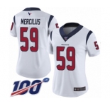 Women's Houston Texans #59 Whitney Mercilus White Vapor Untouchable Limited Player 100th Season Football Jersey