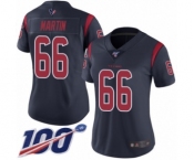 Women's Houston Texans #66 Nick Martin Limited Navy Blue Rush Vapor Untouchable 100th Season Football Jersey