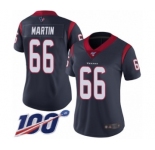 Women's Houston Texans #66 Nick Martin Navy Blue Team Color Vapor Untouchable Limited Player 100th Season Football Jersey