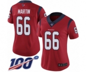 Women's Houston Texans #66 Nick Martin Red Alternate Vapor Untouchable Limited Player 100th Season Football Jersey