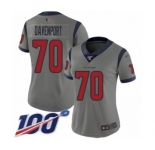 Women's Houston Texans #70 Julien Davenport Limited Gray Inverted Legend 100th Season Football Jersey