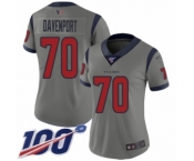 Women's Houston Texans #70 Julien Davenport Limited Gray Inverted Legend 100th Season Football Jersey