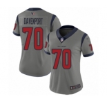 Women's Houston Texans #70 Julien Davenport Limited Gray Inverted Legend Football Jersey