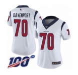 Women's Houston Texans #70 Julien Davenport White Vapor Untouchable Limited Player 100th Season Football Jersey