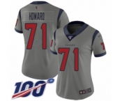 Women's Houston Texans #71 Tytus Howard Limited Gray Inverted Legend 100th Season Football Jersey