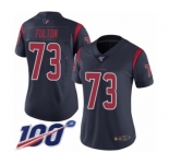 Women's Houston Texans #73 Zach Fulton Limited Navy Blue Rush Vapor Untouchable 100th Season Football Jersey