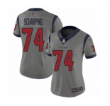 Women's Houston Texans #74 Max Scharping Limited Gray Inverted Legend Football Jersey