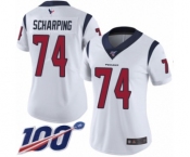 Women's Houston Texans #74 Max Scharping White Vapor Untouchable Limited Player 100th Season Football Jersey