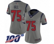 Women's Houston Texans #75 Matt Kalil Limited Gray Inverted Legend 100th Season Football Jersey