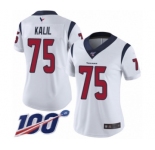 Women's Houston Texans #75 Matt Kalil White Vapor Untouchable Limited Player 100th Season Football Jersey
