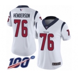 Women's Houston Texans #76 Seantrel Henderson White Vapor Untouchable Limited Player 100th Season Football Jersey