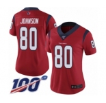 Women's Houston Texans #80 Andre Johnson Red Alternate Vapor Untouchable Limited Player 100th Season Football Jersey