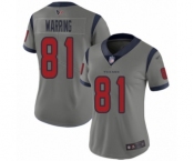 Women's Houston Texans #81 Kahale Warring Limited Gray Inverted Legend Football Jersey