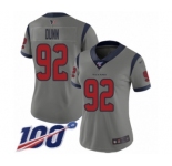 Women's Houston Texans #92 Brandon Dunn Limited Gray Inverted Legend 100th Season Football Jersey