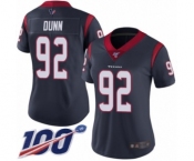 Women's Houston Texans #92 Brandon Dunn Navy Blue Team Color Vapor Untouchable Limited Player 100th Season Football Jersey