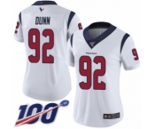 Women's Houston Texans #92 Brandon Dunn White Vapor Untouchable Limited Player 100th Season Football Jersey