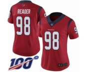 Women's Houston Texans #98 D.J. Reader Red Alternate Vapor Untouchable Limited Player 100th Season Football Jersey