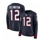 Women's Nike Houston Texans #12 Bruce Ellington Limited Navy Blue Therma Long Sleeve NFL Jersey