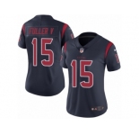 Women's Nike Houston Texans #15 Will Fuller VLimited Navy Blue Rush NFL Jersey