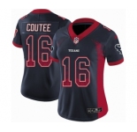 Women's Nike Houston Texans #16 Keke Coutee Limited Navy Blue Rush Drift Fashion NFL Jersey