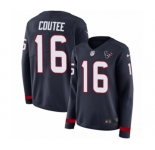 Women's Nike Houston Texans #16 Keke Coutee Limited Navy Blue Therma Long Sleeve NFL Jersey