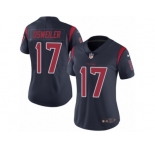 Women's Nike Houston Texans #17 Brock Osweiler Limited Navy Blue Rush NFL Jersey