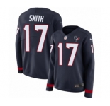 Women's Nike Houston Texans #17 Vyncint Smith Limited Navy Blue Therma Long Sleeve NFL Jersey