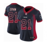 Women's Nike Houston Texans #21 Tyler Ervin Limited Navy Blue Rush Drift Fashion NFL Jersey