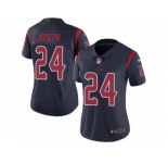 Women's Nike Houston Texans #24 Johnathan Joseph Limited Navy Blue Rush NFL Jersey