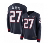 Women's Nike Houston Texans #27 Jose Altuve Limited Navy Blue Therma Long Sleeve NFL Jersey