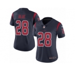 Women's Nike Houston Texans #28 Alfred Blue Limited Navy Blue Rush NFL Jersey