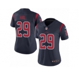 Women's Nike Houston Texans #29 Andre Hal Limited Navy Blue Rush NFL Jersey