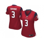 Women's Nike Houston Texans #3 Tom Savage Red Alternate Stitched NFL Elite Jersey