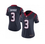 Women's Nike Houston Texans #3 Tom Savage Vapor Untouchable Limited Navy Blue Team Color NFL Jersey
