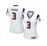 Women's Nike Houston Texans #3 Tom Savage White Stitched NFL Elite Jersey