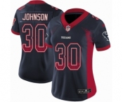 Women's Nike Houston Texans #30 Kevin Johnson Limited Navy Blue Rush Drift Fashion NFL Jersey