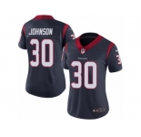 Women's Nike Houston Texans #30 Kevin Johnson Vapor Untouchable Limited Navy Blue Team Color NFL Jersey