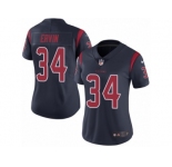 Women's Nike Houston Texans #34 Tyler Ervin Limited Navy Blue Rush NFL Jersey
