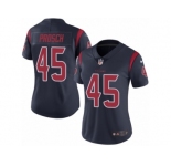 Women's Nike Houston Texans #45 Jay Prosch Limited Navy Blue Rush NFL Jersey