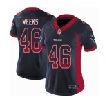 Women's Nike Houston Texans #46 Jon Weeks Limited Navy Blue Rush Drift Fashion NFL Jersey