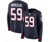 Women's Nike Houston Texans #59 Whitney Mercilus Limited Navy Blue Therma Long Sleeve NFL Jersey