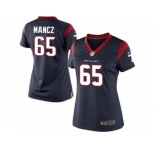 Women's Nike Houston Texans #65 Greg Mancz Limited Navy Blue Team Color NFL Jersey