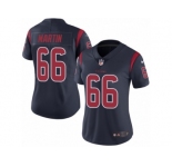 Women's Nike Houston Texans #66 Nick Martin Limited Navy Blue Rush NFL Jersey