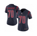 Women's Nike Houston Texans #70 Julien Davenport Limited Navy Blue Rush NFL Jersey