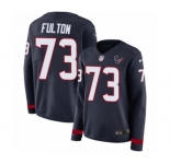 Women's Nike Houston Texans #73 Zach Fulton Limited Navy Blue Therma Long Sleeve NFL Jersey