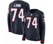 Women's Nike Houston Texans #74 Kendall Lamm Limited Navy Blue Therma Long Sleeve NFL Jersey
